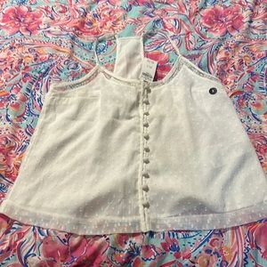 Hollister Tank Sheer Pointe Racerback White Size Small S Adjustable Straps NWT